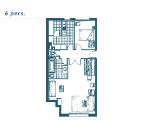 Plan d'un appartement rectangulaire à la vente à Font-Romeu