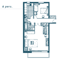 Plan d'un appartement à vendre pour 6 personnes à Font-Romeu