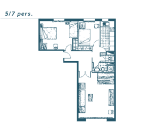 Plan d'un appartement à vendre de 5 à 7 personnes à Font-Romeu