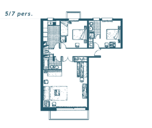 Plan d'un appartement pour 5 à 7 personnes à la vente dans Font-Romeu