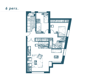 Plan d'un appartement avec terrasse à la vente à Font-Romeu