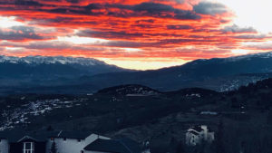 Coucher de soleil sur les Pyrénées apaprtement a vendre Font-Romeu